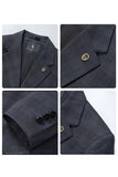 Costumes de bal de bal bleu marine 3 pièces à revers à encoche simple boutonnage