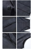 Costumes de bal de bal bleu marine 3 pièces à revers à encoche simple boutonnage