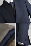 Costumes de bal pour hommes en châle bleu marine en deux pièces à un bouton,