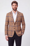Veste blazer simple boutonnage marron à revers marron