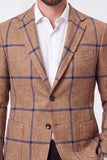 Veste blazer simple boutonnage marron à revers marron