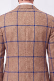 Veste blazer simple boutonnage marron à revers marron