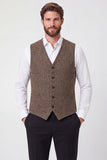 Veste de costume marron à simple boutonnage pour hommes