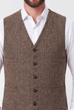 Veste de costume marron à simple boutonnage pour hommes
