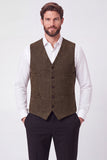 Veste de costume marron à simple boutonnage pour hommes