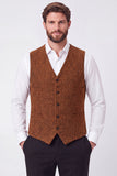 Veste de costume marron à simple boutonnage pour hommes