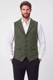 Gilet pour hommes en maillots vert armée, simple boutonnage,