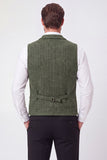 Gilet pour hommes en maillots vert armée, simple boutonnage,