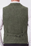 Gilet pour hommes en maillots vert armée, simple boutonnage,