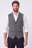 Gilet pour hommes en maillots vert armée, simple boutonnage,