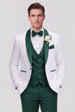 Costumes de mariage homme en châle 3 pièces, revers, bleu à un bouton,