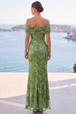 Robe Maxi en forme de sirène brodée à paillettes dorées à paillettes dégagées