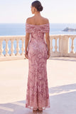 Robe Maxi en forme de sirène brodée à paillettes dorées à paillettes dégagées