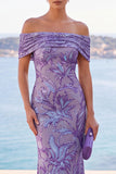 Robe Maxi en forme de sirène brodée à paillettes dorées à paillettes dégagées