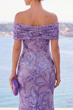 Robe Maxi en forme de sirène brodée à paillettes dorées à paillettes dégagées