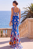 Robe Maxi à sirène à broderie fleurie vert foncé à col carré avec appliqués en 3D