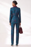 Costumes double boutonnage pour femmes bleu foncé Jacquard Peak