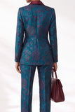 Costumes double boutonnage pour femmes bleu foncé Jacquard Peak