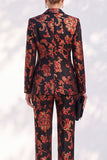 Tailleurs féminins double boutonnage ajustés Jacquard noirs