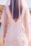 Robe de mariée courte fourreau à col V avec fleurs 3D