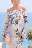 Robes de cérémonie longue rouge florale fourreau sans bretelles froncée avec fente