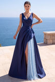 Robe de cérémonie longue froncée à perles roses, ligne A