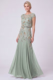 Robe de mariée Batueau longue ligne A à perles bleu marine