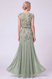 Robe de mariée Batueau longue ligne A à perles bleu marine