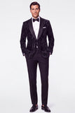 Costumes en velours en velours vert foncé en velours pour hommes avec paillettes