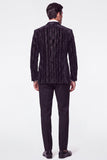 Costumes en velours en velours vert foncé en velours pour hommes avec paillettes