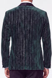 Costumes en velours en velours vert foncé en velours pour hommes avec paillettes