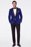Costumes en velours en velours vert foncé en velours pour hommes avec paillettes