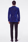 Costumes en velours en velours vert foncé en velours pour hommes avec paillettes