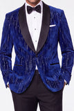 Costumes en velours en velours vert foncé en velours pour hommes avec paillettes