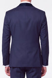 Costumes de bal pour hommes en 3 pièces bleu foncé à simple boutonnage et revers