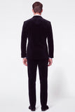 Costumes noirs de bal double boutonnage double boutonnage en velours en velours à revers