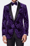 Costumes de bal noir dorés 2 pièces à revers point, Jacquard à simple poitrine pour hommes