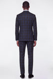 Costumes de bal pour hommes à simple boutonnage bleu à cran bleu