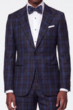 Costumes de bal pour hommes à simple boutonnage bleu à cran bleu