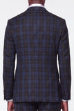 Costumes de bal pour hommes à simple boutonnage bleu à cran bleu