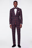 Costumes de bal pour hommes à simple boutonnage bleu à cran bleu