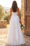 Corset ivoire bustier A-Line Pearls en latelle, longue robe de douche nuptiale
