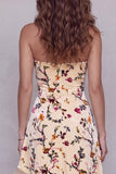 Robe longue de cérémonie longue à volants asymétriques à volants asymétriques à volants bas imprimée champagne