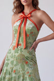 Robe longue formelle longue à la longue robe formelle en A-Line Sage en sauge poussiéreuse