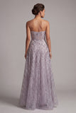 Robe longue de la mère de la mariée ligne A-Line Strapless