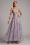 Robe longue de la mère de la mariée ligne A-Line Strapless