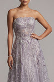 Robe longue de la mère de la mariée ligne A-Line Strapless