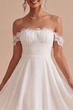 Robe Midi Little White à Lignes A dégagées avec de la dentelle