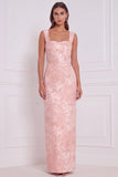 Robe longue de demoiselle d’honneur à col carré à fleurs à sage