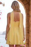 Robe courte de rentrée en mousseline jaune en mousseline A-Line A-Line Pier